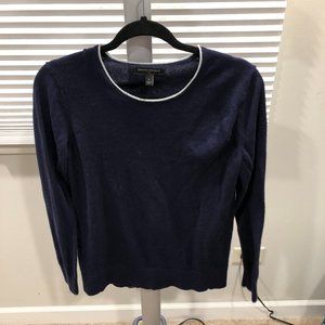 Navy Banana Republic Sweater With Silver Collier
